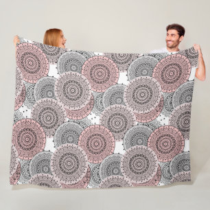 Retro, Retromuster, blau und rosa, elegant Fleecedecke