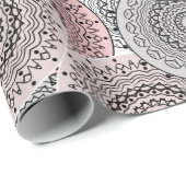 Retro, Retromuster, blau und rosa, elegant Geschenkpapier (Rolleneckpunkt)