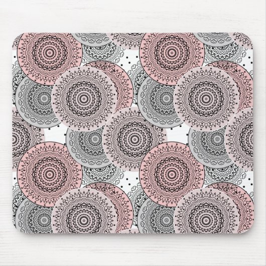 Retro, Retromuster, blau und rosa, elegant Mousepad (Vorne)