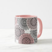 Retro, Retromuster, blau und rosa, elegant Tasse (VorderseiteRechts)