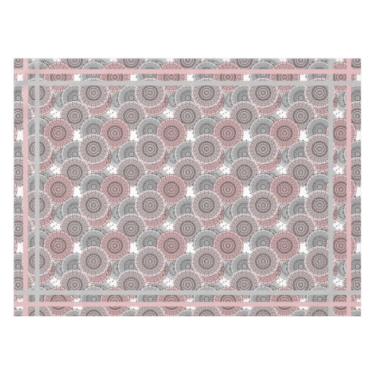 Retro, Retromuster, blau und rosa, elegant Tischdecke (Vorderseite (Horizontal))