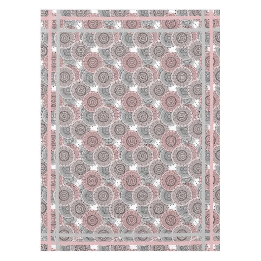 Retro, Retromuster, blau und rosa, elegant Tischdecke (Vorderseite)