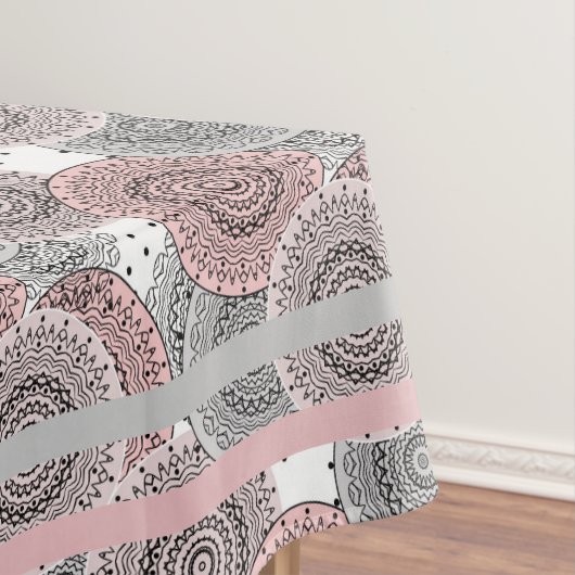 Retro, Retromuster, blau und rosa, elegant Tischdecke (Beispiel)