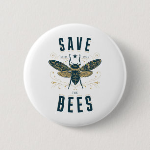 Retro Rettete das Bienenzuckerohr des Bienenzuchtb Button
