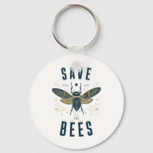 Retro Rettete das Bienenzuckerohr des Bienenzuchtb Schlüsselanhänger