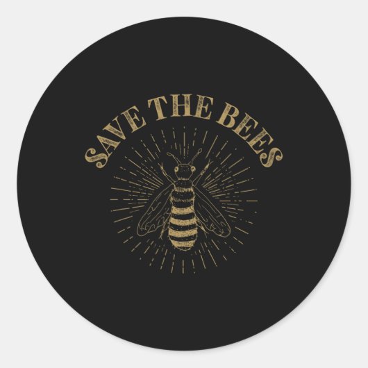 Retro Rettete den Bees Apiary Bee Beekeeper Earth Runder Aufkleber (Vorderseite)