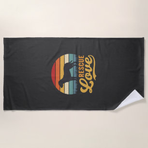 Retro-Rettungshund Sonnenuntergang_1 Strandtuch