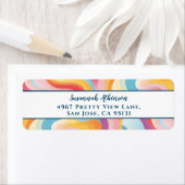 Retro Revival Abstrakt Boho Regenbogenwelle (Insitu)