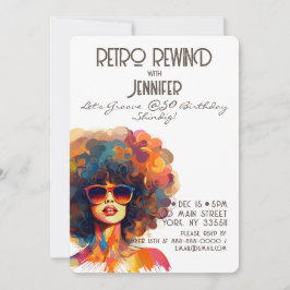 Retro Rewind 50. Geburtstag Shindig Party Einladung