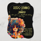 Retro Rewind 50. Geburtstag Shindig Party Einladung (Vorne/Hinten)