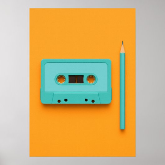 Retro Rewind: Pop Art Cassette Tape with Pencil Poster (Vorne)