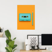 Retro Rewind: Pop Art Cassette Tape with Pencil Poster (Heimbüro)
