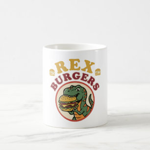 Retro Rex Burger T-Rex isst Cheeseburger 70er Kaffeetasse