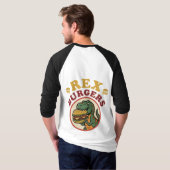 Retro Rex Burger T-Rex isst Cheeseburger 70er T-Shirt (Schwarz voll)