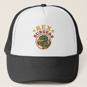 Retro Rex Burger T-Rex isst Cheeseburger 70er Truckerkappe