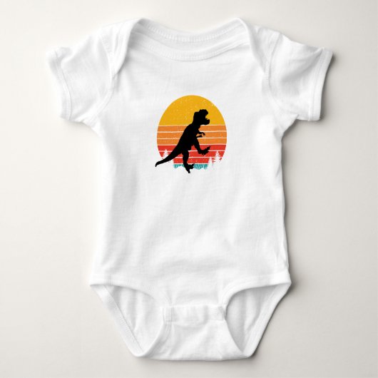 Retro Rex Roars Baby Strampler (Vorderseite)