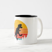 Retro Rex Roars Zweifarbige Tasse (VorderseiteRechts)