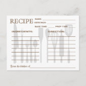 Retro Rezept Card Küchenutensilien gestrichen Postkarte (Vorderseite)