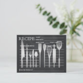Retro Rezept Card Küchenutensilien gestrichen Postkarte (Stehend Vorderseite)