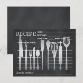 Retro Rezept Card Küchenutensilien gestrichen Postkarte (Vorne/Hinten)