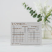 Retro Rezept Card Küchenutensilien gestrichen Postkarte (Stehend Vorderseite)