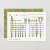 Retro-Rezept-Karte farbenfroh gestreift Postkarte (Vorne/Hinten)