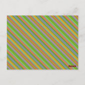 Retro-Rezept-Karte farbenfroh gestreift Postkarte (Rückseite)