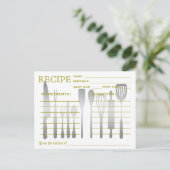 Retro-Rezept-Karte grün gestreift Postkarte (Stehend Vorderseite)