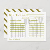 Retro-Rezept-Karte grün gestreift Postkarte (Vorne/Hinten)