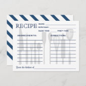 Retro-Rezept-Karte mit Küchenutensilien gestrichen Postkarte (Vorne/Hinten)