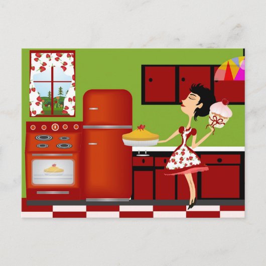 Retro-Rezept-Karte Postkarte (Vorderseite)