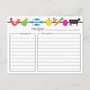 Retro-Rezept-Karte Postkarte