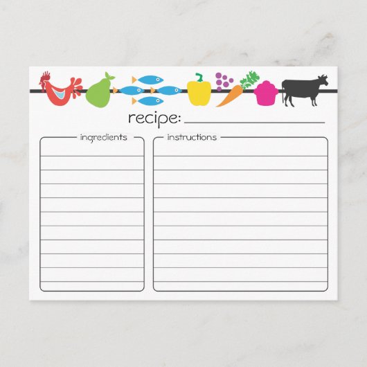 Retro-Rezept-Karte Postkarte (Vorderseite)