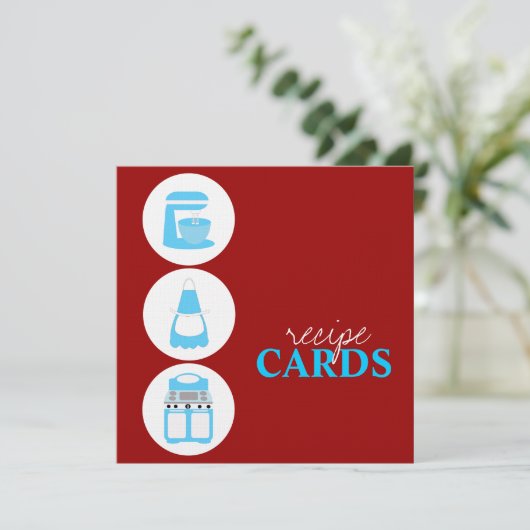Retro-Rezept-Karten (Stehend Vorderseite)