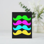 Retro RGB Fluo Mustaches Postkarte (Stehend Vorderseite)