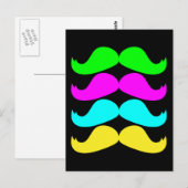Retro RGB Fluo Mustaches Postkarte (Vorne/Hinten)