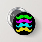 Retro RGB Fluoreszierende Schnurrbärte Button (Vorne & Hinten)