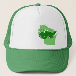 Retro Rhinelander Hodag und Wisconsin-Hut Truckerkappe