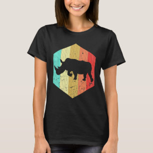 Retro Rhino Vintag Rhino Silhouette Elephant Anim T-Shirt