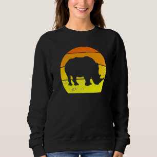 Retro Rhino Vintag Rhino Silhouette Tier 60er 7 Sweatshirt