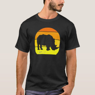 Retro Rhino Vintag Rhino Silhouette Tier 60er 7 T-Shirt