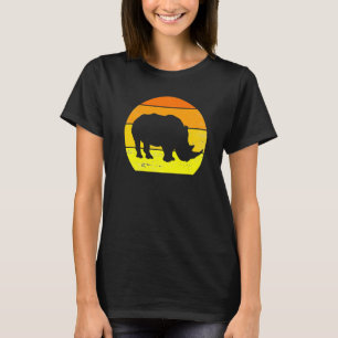 Retro Rhino Vintag Rhino Silhouette Tier 60er 7 T-Shirt