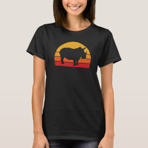 Retro Rhino Vintag Rhino Silhouette Tier 80er 9 T-Shirt