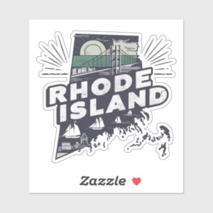 Retro Rhode Island Staat Aufkleber