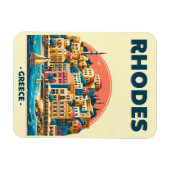 Retro Rhodes City - Griechenland - Feriengeschenke Magnet (Horizontal)