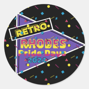 Retro Rhodes Pride Days 2024 Aufkleber