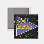 Retro Rhodes Pride Days 2024 Magnet (Vorderseite/Rückseite)