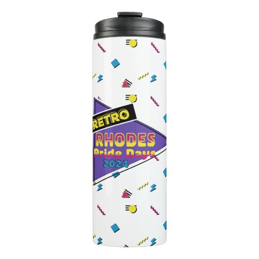Retro Rhodes Pride Days 2024 Thermal Tumbler Thermosbecher (Vorderseite)