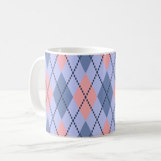 Retro rhombisches Muster. Kaffeetasse (Vorderseite Links)