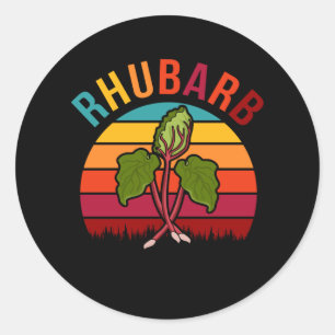 Retro Rhubarb Vintag Rhubard Strawberry Pie Day Runder Aufkleber